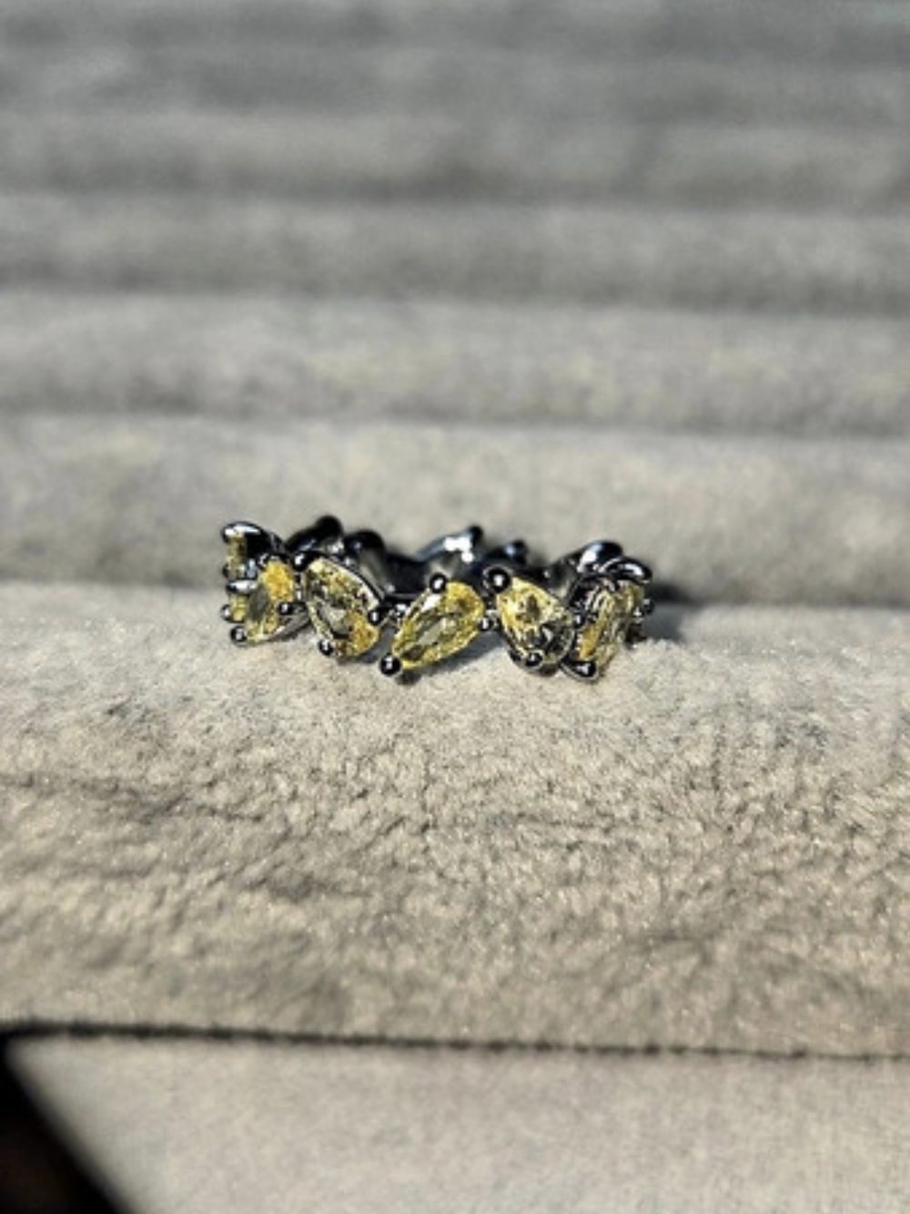 New Size 6 Lemon Cubic Zirconia A New Look Hematite Plating Bomb Party Ring